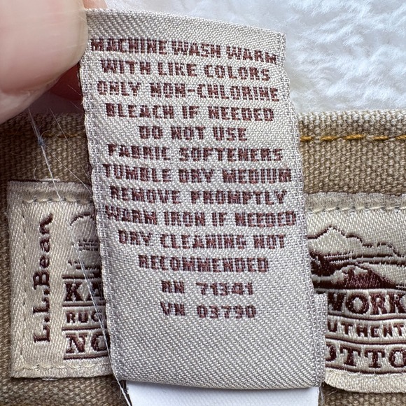 LL Bean Katahdin Iron Works Nor'easter Utility Canvas Pants Men 42 x32 Carpenter - Picture 3 of 14